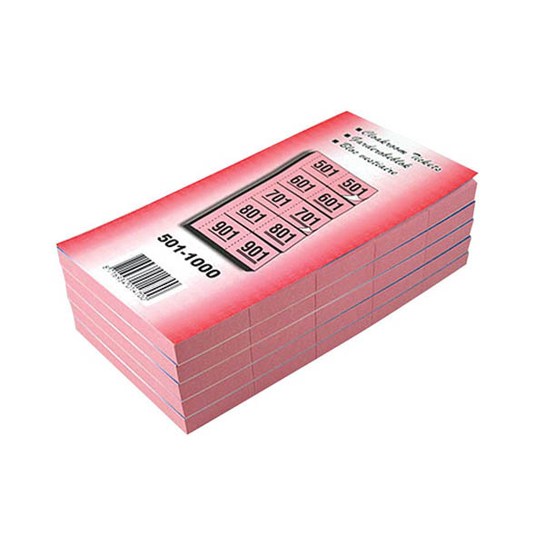 Blocs de vestiaire numérotés de 501 à 1000 - cerise 221451 - 1