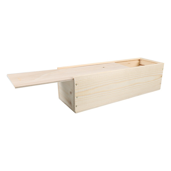 Boîte coulissante pour 1 bouteille avec couvercle en bois 340 x 95 x 85 mm (5 pièces) 402921 - 1