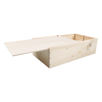 Boîte coulissante pour 2 bouteilles avec couvercle en bois 340 x 176 x 85 mm (5 pièces) 402922