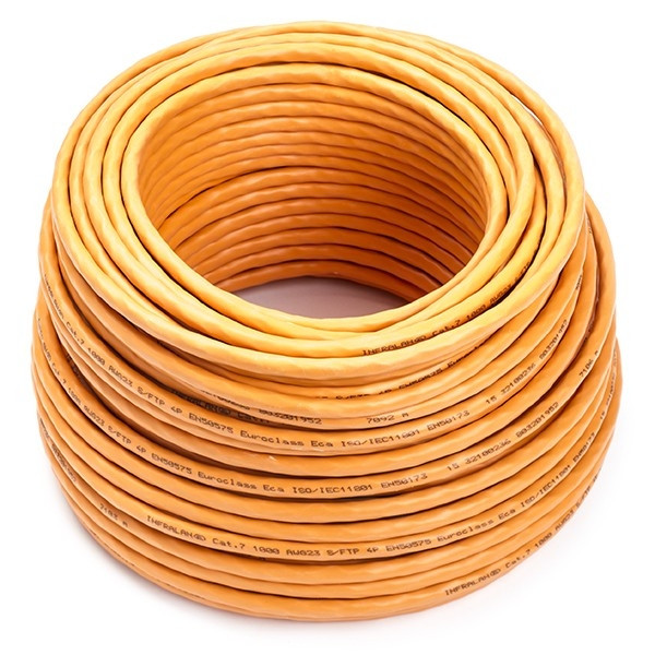 Câble réseau Cat7 S/FTP rigide (50 mètres) - orange K010609000 - 1