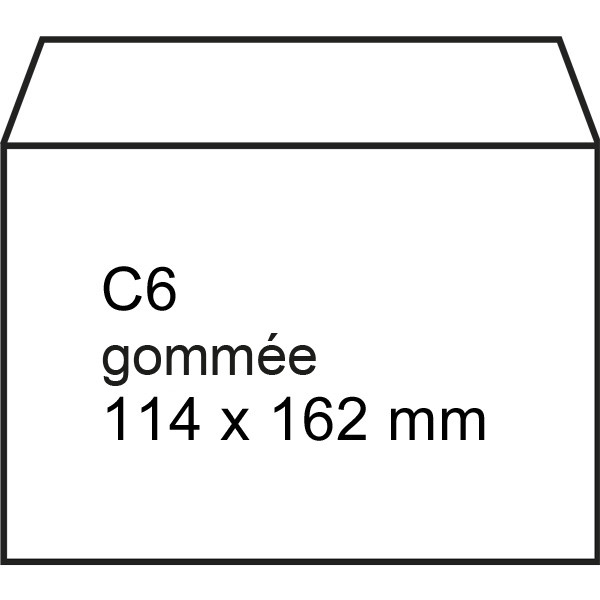 Enveloppe 114 x 162 mm - C6 patte autocollante (500 pièces) - blanc 209030 - 1