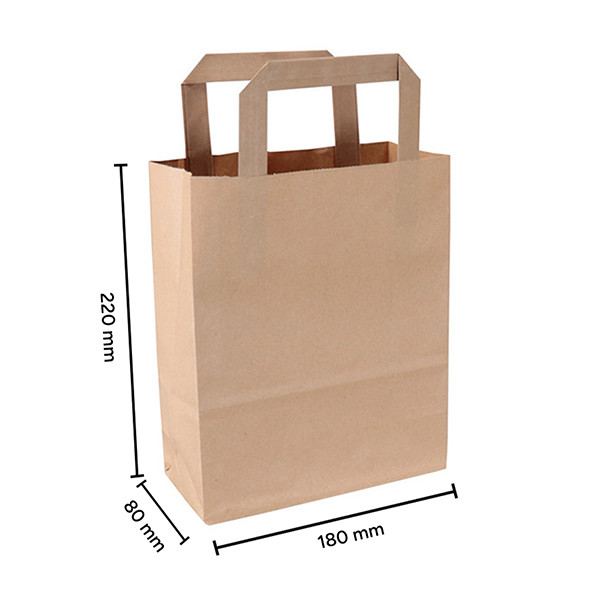 Sac en papier 180 x 220 x 80 mm (250 pièces) - marron 402877 - 3