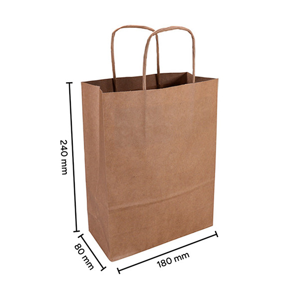 Sac en papier 180 x 240 x 80 mm (100 pièces) - marron 402704 - 3