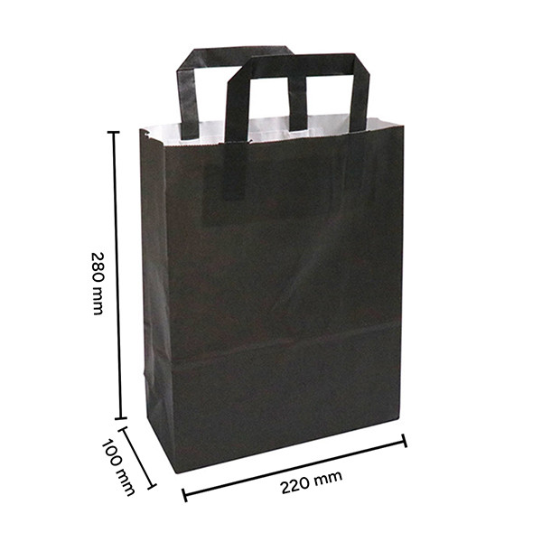 Sac en papier 220 x 280 x 100 mm (250 pièces) - noir 402878 - 3