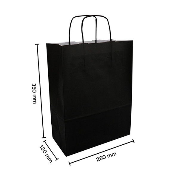 Sac en papier 260 x 350 x 120 mm (100 pièces) - noir 402711 - 3