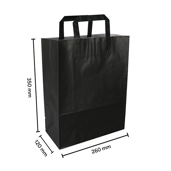 Sac en papier 260 x 350 x 120 mm (250 pièces) - noir 402880 - 3