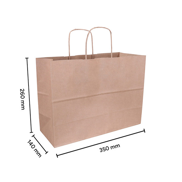 Sac en papier 350 x 260 x 140 mm (100 pièces) - marron 402874 - 3