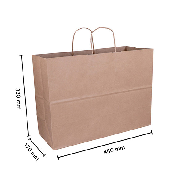Sac en papier 450 x 330 x 170 mm (100 pièces) - marron 402873 - 3