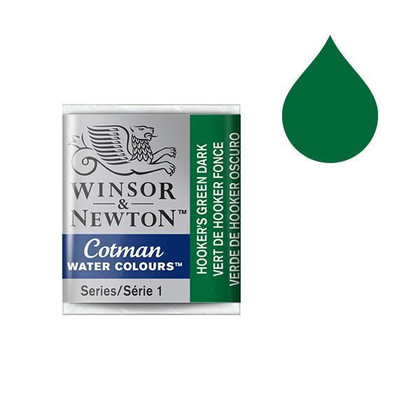 Winsor & Newton Cotman aquarelle (demi-godet) - 312 vert de Hooker foncé 410481 - 1