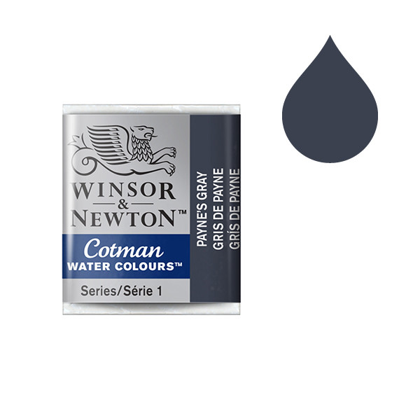 Winsor & Newton Cotman aquarelle (demi-godet) - 465 gris de Payne 410492 - 1