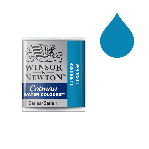 Winsor & Newton Cotman aquarelle (demi-godet) - 654 turquoise 410501 - 1