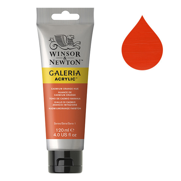 Winsor & Newton Galeria peinture acrylique (120 ml) - 90 nuance de cadmium orange 410125 - 1