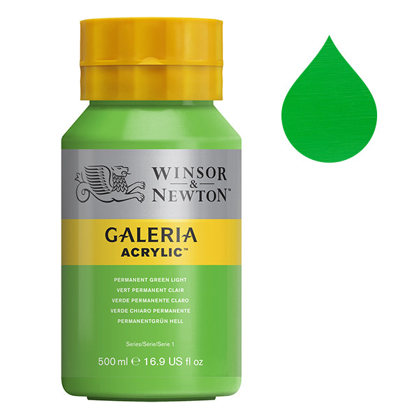 Winsor & Newton Galeria peinture acrylique (500 ml) - 483 vert permanent clair 410095 - 1
