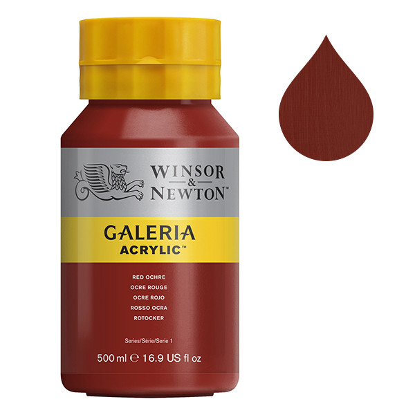 Winsor & Newton Galeria peinture acrylique (500 ml) - 564 ocre rouge 410109 - 1