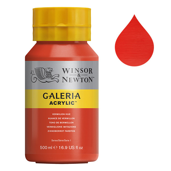 Winsor & Newton Galeria peinture acrylique (500 ml) - 682 nuance de vermillon 410116 - 1