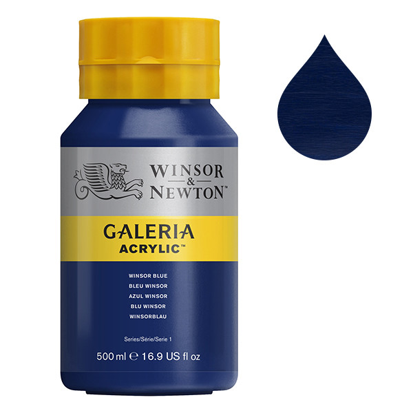 Winsor & Newton Galeria peinture acrylique (500 ml) - 706 bleu Winsor 410117 - 1