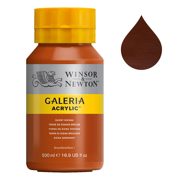 Winsor & Newton Galeria peinture acrylique (500 ml) - 74 terre de Sienne brûlée 410062 - 1