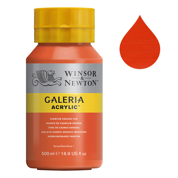 Winsor & Newton Galeria peinture acrylique (500 ml) - 90 nuance de cadmium orange 410065 - 1