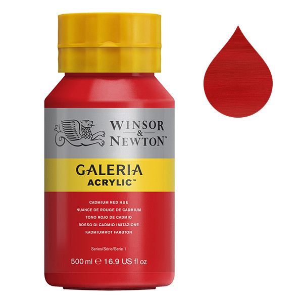 Winsor & Newton Galeria peinture acrylique (500 ml) - 95 nuance de rouge de cadmium 410066 - 1