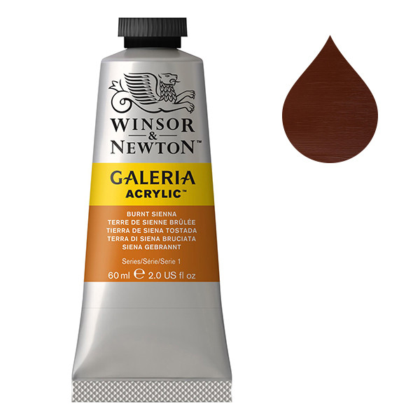 Winsor & Newton Galeria peinture acrylique (60 ml) - 74 terre de Sienne brûlée 410002 - 1