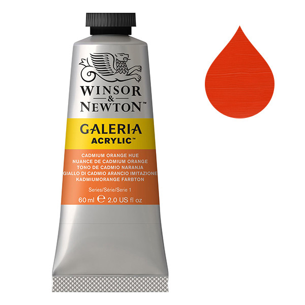 Winsor & Newton Galeria peinture acrylique (60 ml) - 90 nuance de cadmium orange 410005 - 1