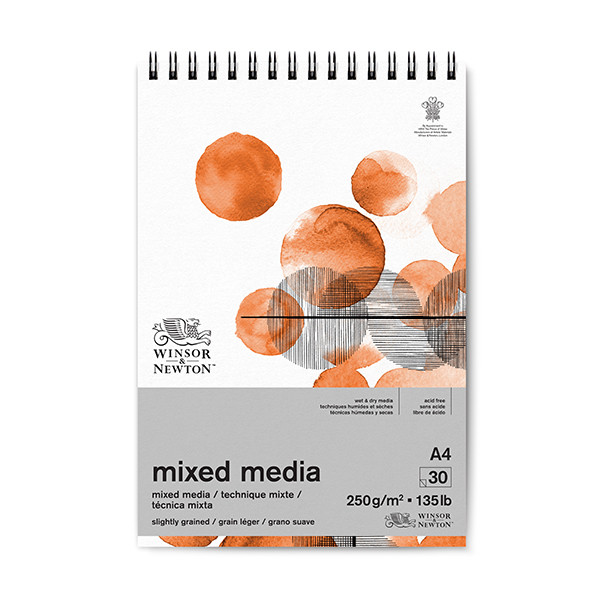 Winsor & Newton Mixed Media bloc à spirale A4 250 g/m² (30 feuilles) 409998 - 1
