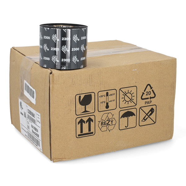Zebra 2300 ruban de cire (02300BK06045) 60 mm x 450 m (12 rubans) 141058 - 1