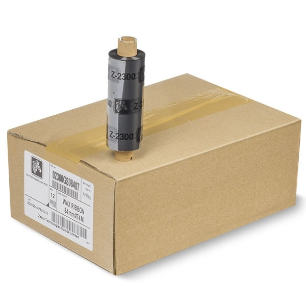 Zebra 2300 ruban de cire (02300GS08407) 84 mm x 74 m (12 rubans) 141004 - 1