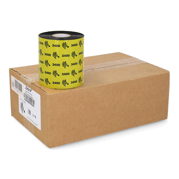 Zebra 3400 ruban de cire/résine (03400BK08345) 83 mm x 450 m (6 rubans) 141114 - 1