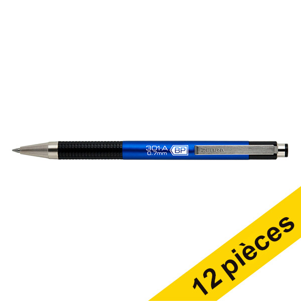 Offre : 12x Zebra F301A stylo à bille - bleu 423809 - 1