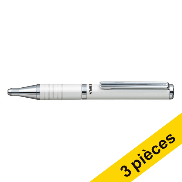 Offre : 3x Zebra SL-F1 stylo à bille - blanc 423803 - 1