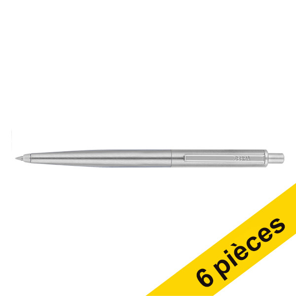 Offre : 6x Zebra 901 stylo à bille - argent 423804 - 1