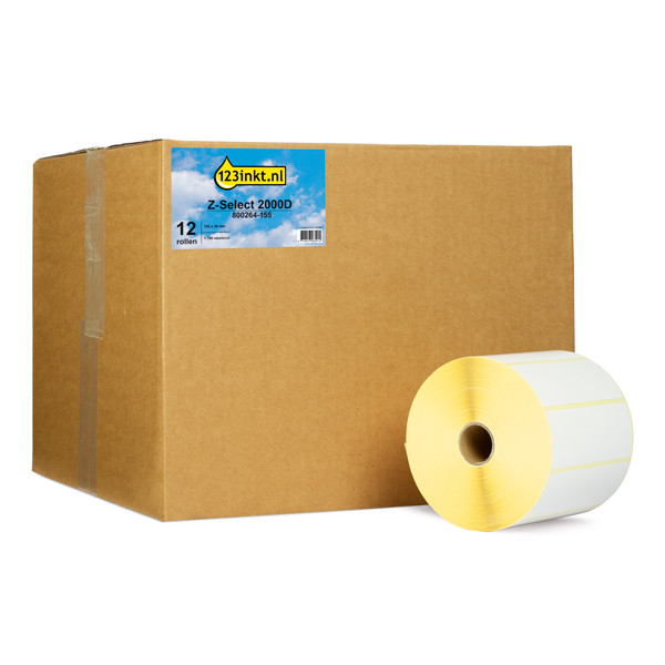 Zebra Z-Select 2000D étiquettes (800264-155) 102 x 38 mm (12 rouleaux) marque 123encre 140103 - 1