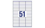 51 par feuille (70 x 16,9 mm)